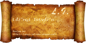 Lányi István névjegykártya